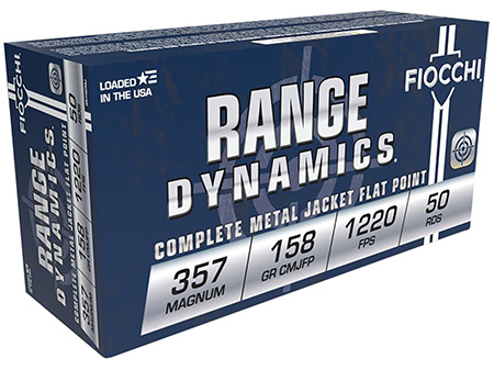 [762344710969] Fiocchi 357GCMJ Range Dynamics  357Mag 158gr Copper Metal Jacket Flat Point 50 Per Box/20 Case