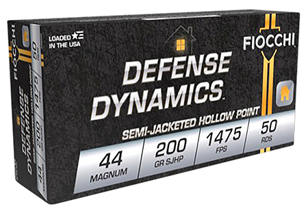 [762344001128] Fiocchi 44B500 Defense Dynamics  44RemMag 200gr Semi Jacketed Hollow Point 50 Per Box/10 Case