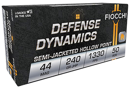 [762344705163] Fiocchi 44D500 Defense Dynamics  44RemMag 240gr Jacketed Hollow Point 50 Per Box/10 Case
