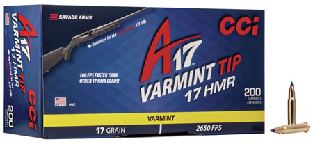 [604544610642] CCI 949CC A17 Varmint Tip 17HMR 17gr Varmint Tipped 200 Per Box/10 Case