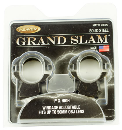 [076683493200] Weaver Mounts 49320 Grand Slam Windage Adjustable  Matte Black 1" Extra High