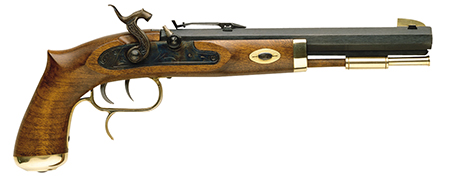 [040589110004] Traditions P1100 Trapper  SAO 50 Cal #11 Percussion 9.75" 1rd Blued Frame  &  Barrel Hardwood Grip