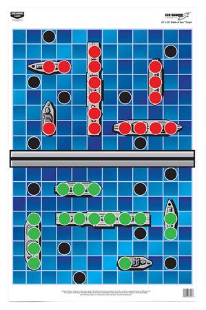 [029057370461] Birchwood Casey 37046 EZE-Scorer  Battle Ships Paper Hanging Universal 23" x 35" Blue 5 Pack