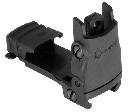 [676315033127] Mission First Tactical BUPSWR Flip Up Rear Sight  Black Folding AR-Platform