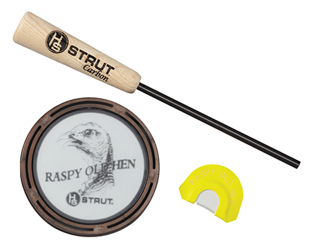 [021291070114] HS Strut 07011 Raspy Old Hen  Friction Call Turkey Hen Sounds Attracts Turkeys Glass/Carbon
