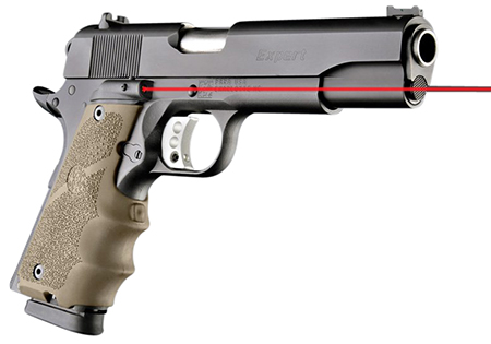 [743108450833] Hogue 45083 OverMolded Red  Laser Enhanced Grip Flat Dark Earth 1911 Government