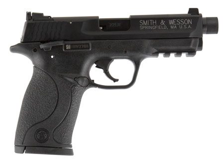 [022188866506] Smith  &  Wesson 10199 M & P Compact 22 LR 3.50" Threaded Barrel 10+1, Black Polymer Frame With Picatinny Acc. Rail, Black Armornite Aluminum Slide, Ambidextrous Manual Safety