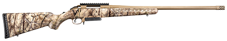 [736676269266] Ruger 26926 American  Full Size 308 Win 3+1 22" Burnt Bronze Cerakote Threaded Barrel, Burnt Bronze Cerakote Steel Receiver w/Picatinny Rail, Go Wild Camo I-M Brush Fixed Synthetic Stock, Right Hand