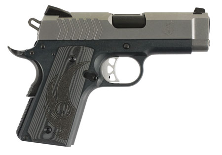 [736676067589] Ruger 6758 SR1911 Officer-Style 9mm Luger 7+1 3.60" Black Steel Barrel, Serrated Stainless Steel Slide, Tungsten Gray Cerakote Aluminum Frame w/Beavertail, Deluxe Checkered G10 Grip