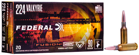 [604544630305] Federal F224VLKMSR1 Fusion MSR 224Valkyrie 90gr Bonded Soft Point 20 Per Box/10 Case