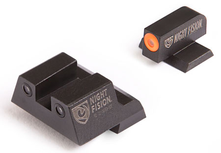 [810116030224] Night Fision CNK027003OGZ Tritium Night Sights for Canik  Green Tritium Orange Outline Front Sight-Green Tritium Black Outline Rear Sight TP9SF/TP9SF Elite