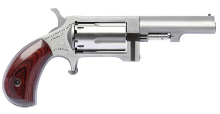 [744253002694] North American Arms SW250 Sidewinder  22 WMR 5rd 2.50" Barrel, Overall Stainless Steel Finish  &  Rosewood Birdshead Grip
