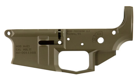 [815421022322] Aero Precision APAR600002C M4E1 Receiver Multi-Caliber Flat Dark Earth Cerakote Finish 7075-T6 Aluminum Material with Mil-Spec Dimensions for AR-15