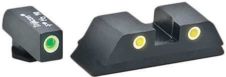 [644406910688] AmeriGlo GL5115 Classic Tritium Sight Set for Glock  Green Tritium White Outline Front Sight-Yellow Tritium White Outline Rear Sight