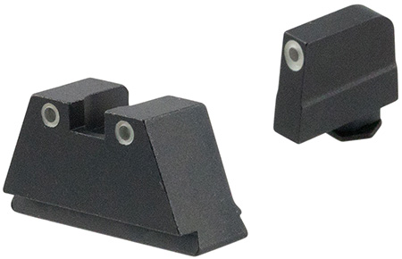 [644406910619] AmeriGlo GL349 Optic Compatible Sight Set for Glock  3XL Tall Green Tritium White Outline Front Sight-Green Tritium White Outline Rear Sight