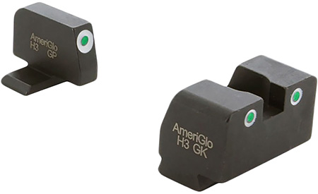 [644406903901] AmeriGlo XD181 Optic Compatible Sight Set for Springfield Armory XD  Green Tritium White Outline Front Sight-Green Tritium White Outline Rear Sight