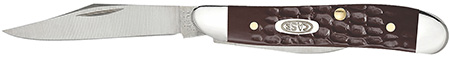 [021205000466] Case 00046 Peanut  2.10"/1.53" Folding Clip/Pen Plain As-Ground Tru-Sharp SS Blade/Brown Jigged Synthetic Handle