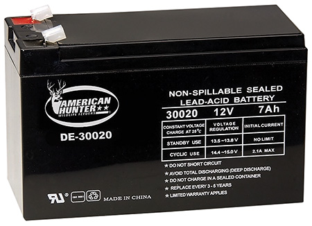 [758365300203] American Hunter DE30020 HR Rechargeable Battery  Black 12 Volt 7 AMP