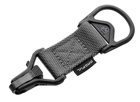 [873750011066] Magpul MAG516-GRY MS1/MS3 Sling Adapter made of Steel with Stealth Gray Melonite Finish, Polymer Hardware, Nylon 1.25" Webbing  &  Two to One-Point Design for AR-15, M4  &  M16