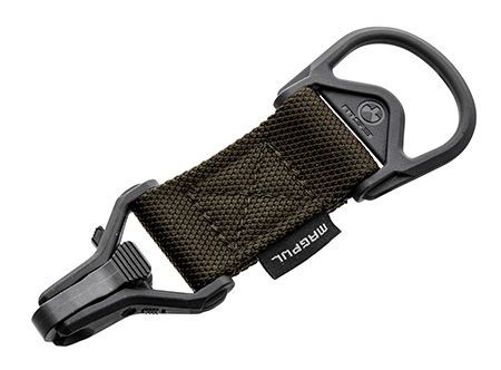 [873750010755] Magpul MAG516-RGR MS1/MS3 Sling Adapter made of Steel with Ranger Green Melonite Finish, Polymer Hardware, Nylon 1.25" Webbing  &  Two to One-Point Design for AR-15, M4  &  M16