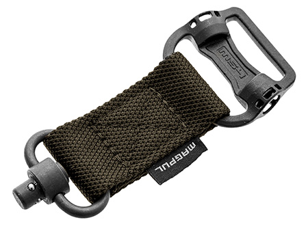 [873750010847] Magpul MAG519-RGR MS1/MS4 Sling Adapter made of Steel with Maganese Phosphate Ranger Green Finish, Polymer Hardware, Nylon 1.25" Webbing  &  Two to One-Point Design for AR-15, M4, M16, AK-Platform  &  AKM