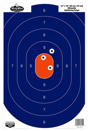 [029057357189] Birchwood Casey 35718 Dirty Bird  Silhouette Tagboard Hanging Universal 12" x 18" Blue/Orange 8 Per Pkg