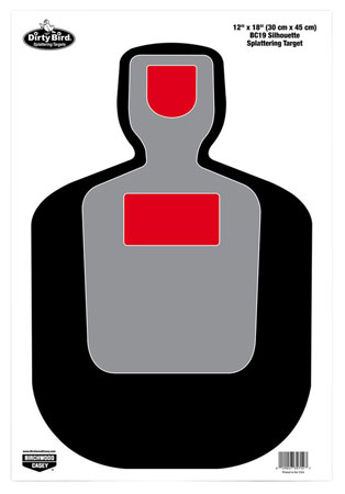 [029057357172] Birchwood Casey 35717 Dirty Bird  Silhouette Tagboard Hanging Pistol 12" x 18" Multi-Color 8 Per Pkg