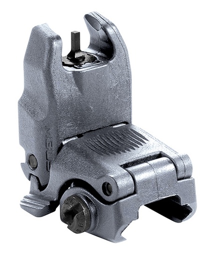 [873750011486] Magpul MAG247-GRY MBUS Sight Front  Stealth Gray Polymer, Spring-Loaded Flip Up for AR15/ M16