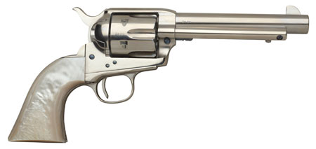 [839665003909] Taylors  &  Company 555113 1873 Cattleman 45 Colt (LC) Caliber with 5.50" Barrel, 6rd Capacity Cylinder, Overall Nickel-Plated Finish Steel  &  Mother of Pearl Grip