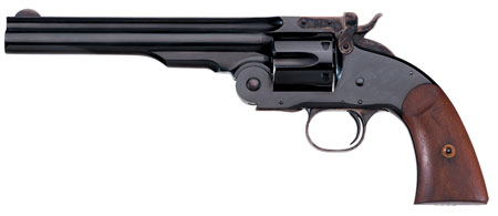 [839665007518] Taylors  &  Company 550639 Second Model Schofield 45 Colt (LC) Caliber with 7" Barrel, 6rd Capacity Cylinder, Overall Blued Finish Steel  &  Walnut Grip