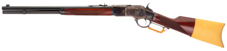 [858944006486] Taylors  &  Company 550239COM 1873 Comanchero 357 Mag Caliber with 10+1 Capacity, 18" Blued Barrel, Color Case Hardened Metal Finish  &  Walnut Straight Stock Right Hand (Full Size)