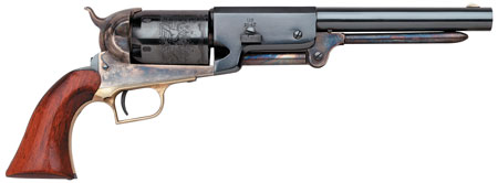 [839665004043] Taylors  &  Company 550859 1847 Walker Uberti 44 Cal 6 Shot Percussion 9" Blued Round Barrel, Blued Cylinder, Color Case Hardened Steel Frame, Walnut Grip