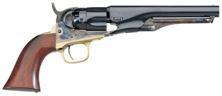 [839665004104] Taylors and Company 550799 1862 Pocket Police Break Open 36 Cal Striker Fire 5.50" 5rd Color Case Hardened Frame Blued Barrel  &  Cylinder Walnut Grip