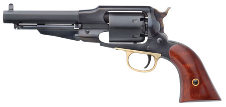 [839665004432] Taylors  &  Company 550833 1858 Remington Uberti 44 Cal 6 Shot Percussion 5.50" Blued Octagon Barrel, Cylinder  &  Steel Frame, Walnut Grip