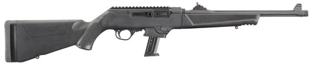 [736676191024] Ruger 19102 PC Carbine  9mm Luger 10+1 16.12" Black Fluted Threaded Barrel, Black Hard Coat Anodized Aluminum Receiver w/Picatinny Rail, Black Synthetic Stock, Right Hand