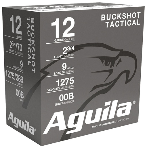 [640420006109] Aguila 1CHB1320 Buckshot  12Gauge 2.75" 00Buck Shot 25 Per Box/10 Case