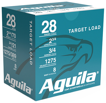 [640420006154] Aguila 1CHB2878 Target Load Competition 28Gauge 2.75" 3/4oz 8Shot 25 Per Box/20 Case