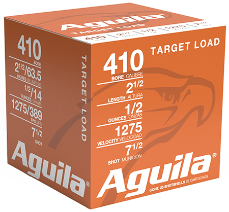 [640420009056] Aguila 1CHB4137 Birdshot High Velocity 410Gauge 2.50" 1/2oz 7.5Shot 25 Per Box/20 Case