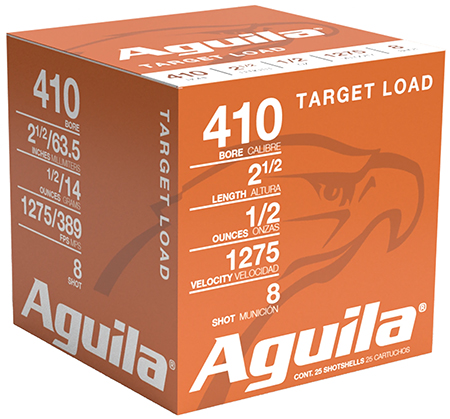 [640420009063] Aguila 1CHB4138 Birdshot High Velocity 410Gauge 2.50" 1/2oz 8Shot 25 Per Box/20 Case