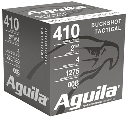 [640420002484] Aguila 1C4100BA Buckshot High Velocity 410Gauge 2.50" 1/2oz 00Buck Shot 25 Per Box/20 Case