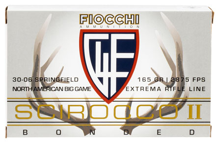 [762344712017] Fiocchi A3006SCA SCIROCCO BONDED Extrema 30-06Springfield 165gr Swift Scirocco II Bonded 20 Per Box/10 Case