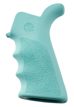 [743108130247] Hogue 13024 OverMolded Beavertail Cobblestone Aqua Blue with Finger Grooves for AR-15, M16