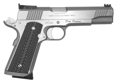 [098289111791] Colt Mfg O1070CS Custom Competition 45 ACP 8+1 5" Stainless National Match Barrel, Stainless Steel Serrated Slide  &  Frame w/Beavertail, Black G10 Grip, Ambidextrous