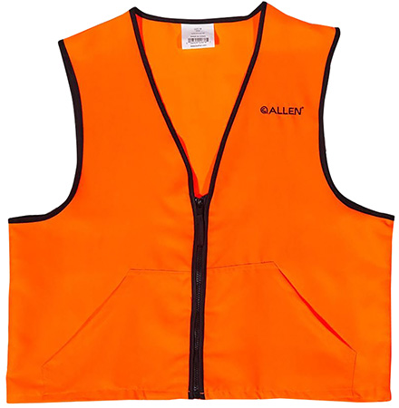 [026509026761] Allen 15765 Deluxe Hunting Vest Medium Orange Polyester