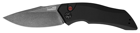 [087171039534] Kershaw 7100BW Launch 1 3.40" Folding Drop Point Plain Black Oxide Blackwash CPM 154 SS, Blade Black Aluminum Handle