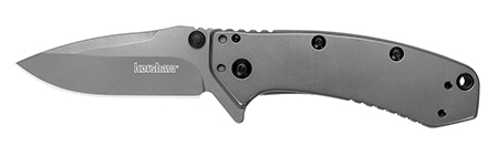 [087171033686] Kershaw 1555TI Cryo  2.75" Folding Drop Point Plain Gray TiN 8Cr13MoV SS Blade Gray PVD Stainless Steel Handle Includes Pocket Clip