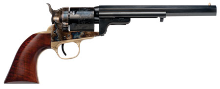 [814230011190] Cimarron CA925 1851 Richards-Mason 38 Special 6 Shot, 7.50" Blued Octagon Barrel  &  Cylinder, Color Case Hardened Steel Frame, Brass Bead Front Sight, Walnut Grip