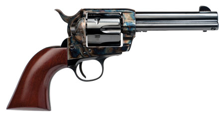 [814230112217] Cimarron PP410 Frontier Pre-War 1896-1940 45 Colt (LC) 6 Shot, 4.75" Blued Steel Barrel, Blued Cylinder, Color Case Hardened Steel Frame, Walnut Grip, Exposed Hammer