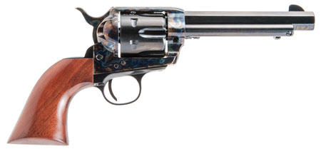 [844234129850] Cimarron PP411MALO El Malo Pre-War 1896-1940 45 Colt (LC) 6 Shot, 5.50" Blued Octagon Steel Barrel, Blued Cylinder, Color Case Hardened Steel Frame, Walnut Grip, Exposed Hammer
