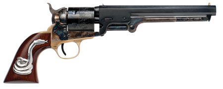 [844234107377] Cimarron CA9081SS101 Man With No Name Conversion Hollywood Series 38 Long Colt 6rd 7.50" Blued Steel Barrel  &  Cylinder Color Case Hardened Steel Frame with Walnut Grip with Integrated Snake